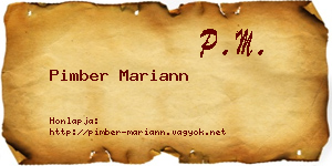 Pimber Mariann névjegykártya