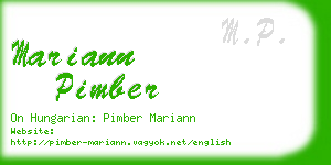 mariann pimber business card